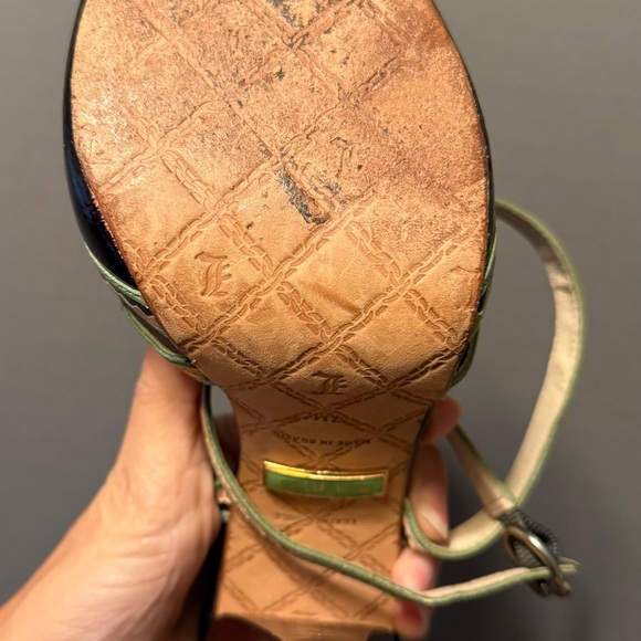 L.A.M.B. Black & multicolor color strappy heels - Picture 4 of 5